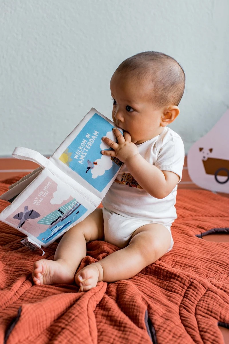 Zacht Babyboekje Amsterdam - 100% Katoen - Fairly Made - In Mooie Geschenkverpakking - Duurzaam En Origineel Kraamcadeau 6 Zacht Babyboekje Amsterdam - 100% Katoen - Fairly Made - In Mooie Geschenkverpakking - Duurzaam En Origineel Kraamcadeau - Afbeelding 4