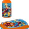 Stor Brandweerman Sam Brooddoos + Aluminium Drinkfles - 400 Ml