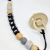 Speenkoord Met Naam Lalieloe - Speenhouder - Kraamcadeau - Speenketting - Woody Grey Naam