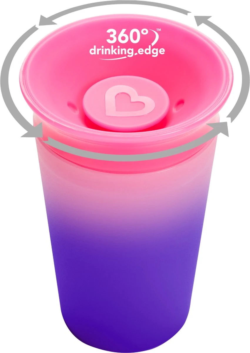 Munchkin Miracle 360 Colour Changing Sippy Cup Pink 8 Munchkin Miracle 360 Colour Changing Sippy Cup Pink - Afbeelding 6