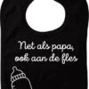 Net Als Papa Ook Aan De Fles Slabbetje - Zwart - Kraamcadeau - Babyshower Cadeau - Kerst - Gender Reveal - Sinterklaas - Zwanger - Geboorte - Slabber Met Drukknop -Winkel Voor Babyproducten 856x1200 3