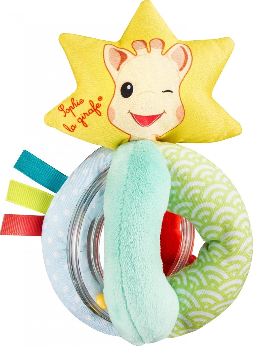 Sophie De Giraf - Rammelaar - Stoffen Balletjes Rammelaar 3 Sophie De Giraf - Rammelaar - Stoffen Balletjes Rammelaar