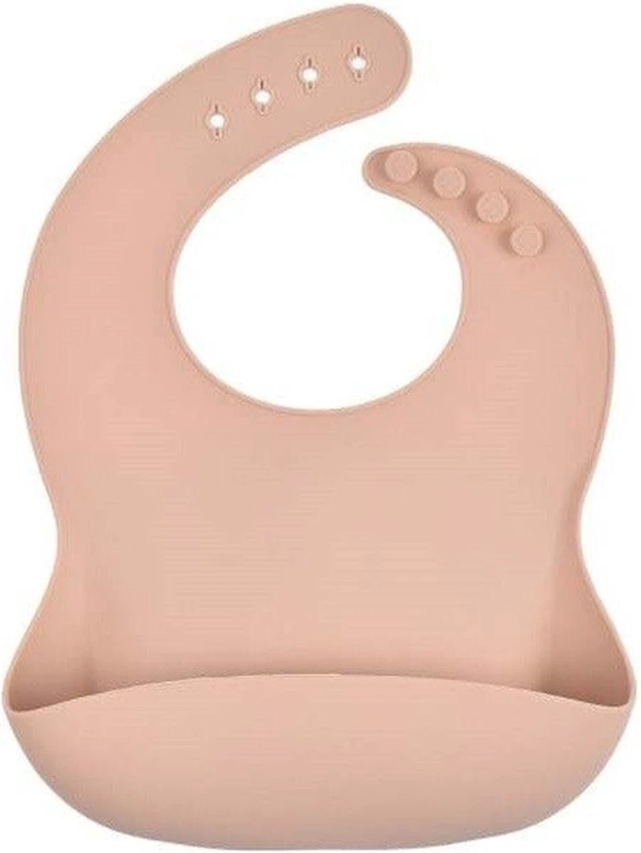 3 Stuks - Siliconen Slabbetjes Met Opvangbak - Roze Beige 5 3 Stuks - Siliconen Slabbetjes Met Opvangbak - Roze Beige - Afbeelding 3