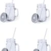 Merkloos 4x Stuks Glazen Mason Jar Drinkbekers - Zilvergrijze Dop En Rietje - 500 Ml 1 Merkloos 4x Stuks Glazen Mason Jar Drinkbekers - Zilvergrijze Dop En Rietje - 500 Ml -Winkel Voor Babyproducten 916x1200 2