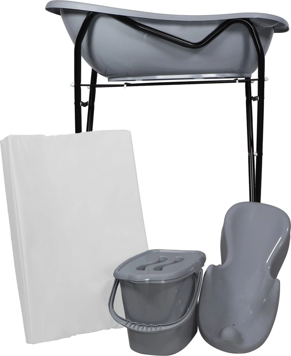 MamaLoes Grijs Badset Incl. Zwarte Badstandaard 3 MamaLoes Grijs Badset Incl. Zwarte Badstandaard